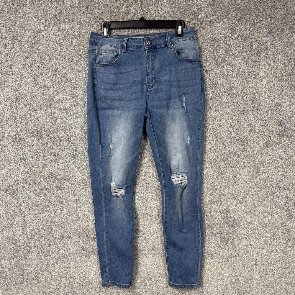 Vipones Skinny Jeans 8 29x26.5 Distressed Stretch Blue Mid Rise Indie Sleaze Y2K